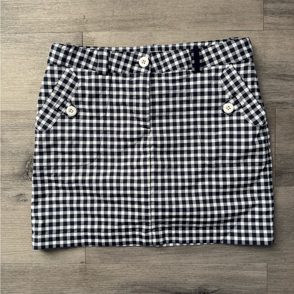 Nike Navy and White Gingham Mini Skirt